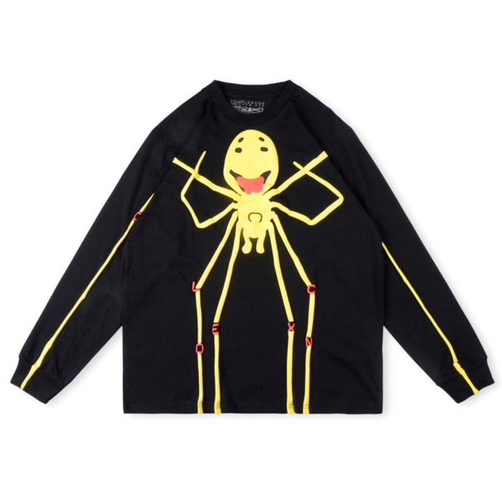CPFM.XYZ Splash Ink Smiley Spider Long Sleeve Black